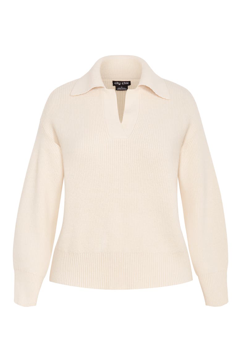 Opal Spread Collar Sweater, Alternate, color, CREAM