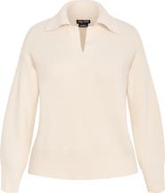 City Chic Opal Spread Collar Sweater