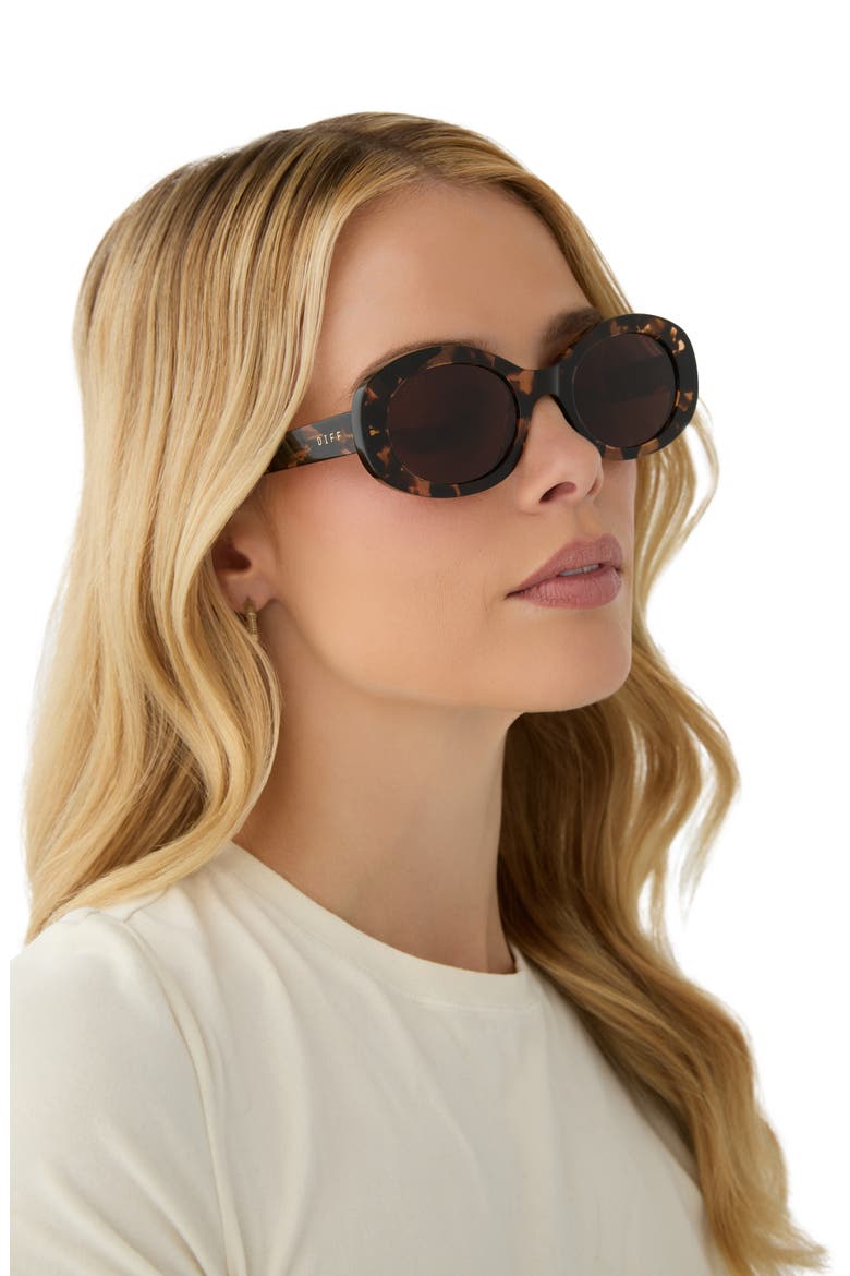 Lainey 52mm Oval Sunglasses, Alternate, color, ESPRESSO TORTOISE / BROWN