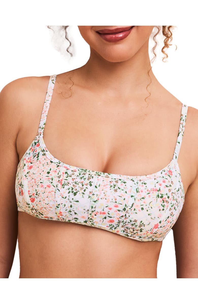 Adore Me Valcea Swimwear Bikini Top, Main, color, Floral White