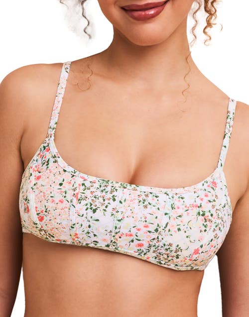 Adore Me Valcea Swimwear Bikini Top In Floral White