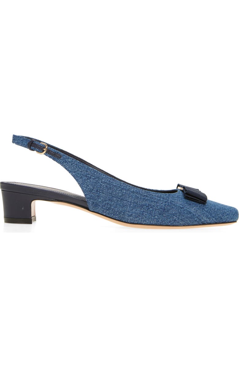FERRAGAMO Rivada Slingback Pump, Alternate, color, Denim