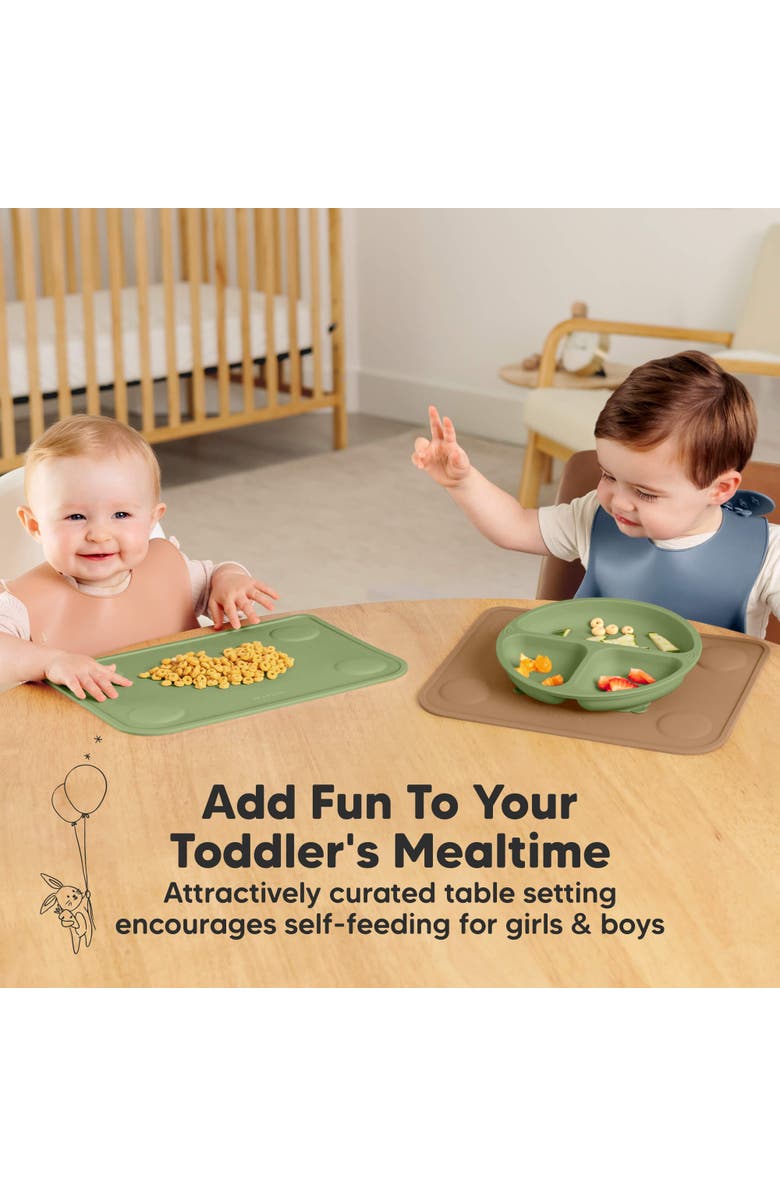 KeaBabies 2-Pack Prep Silicone Placemats, Alternate, color, Desert
