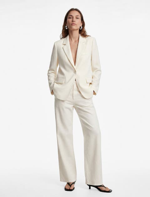 Classic Fit Textured Blazer with Pockets