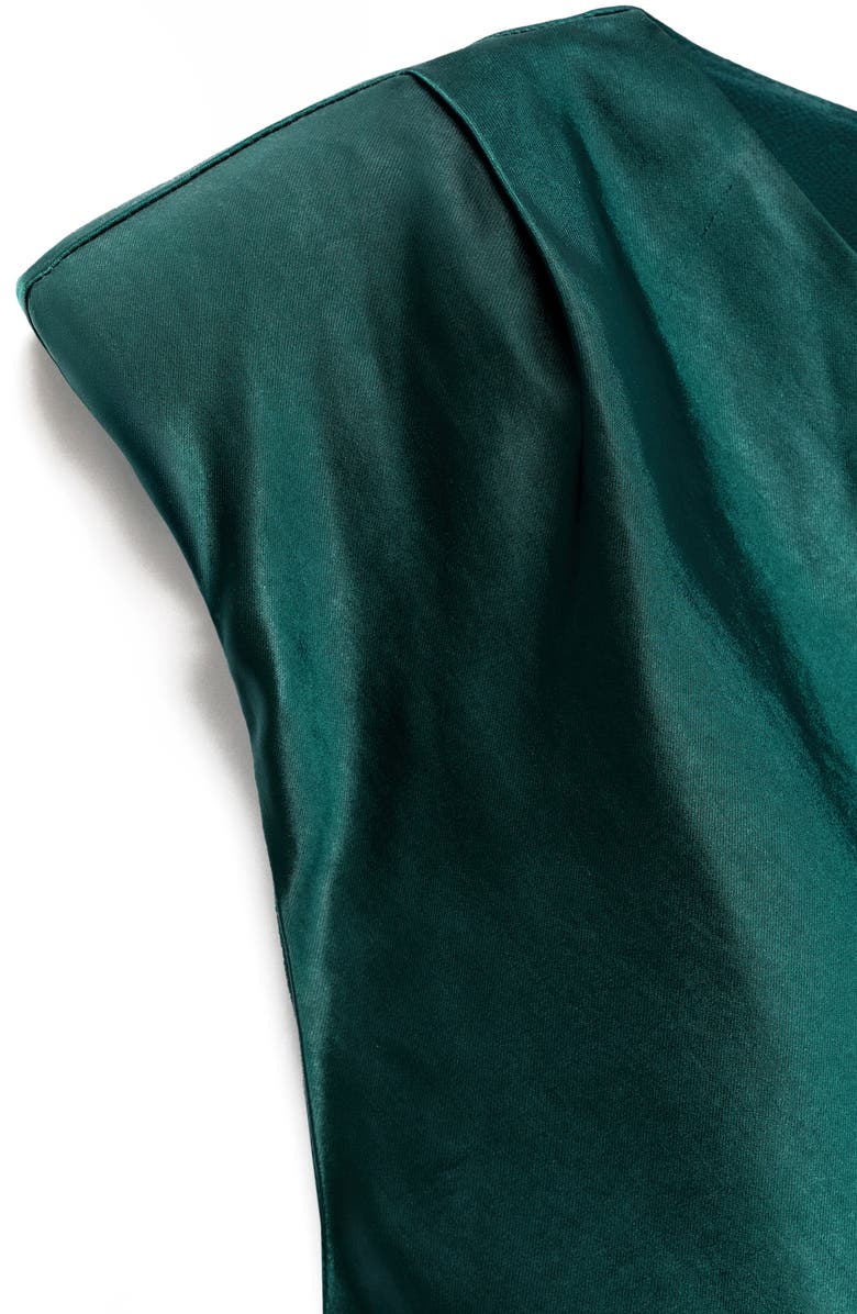 MANGO Satin Dress, Alternate, color, Green