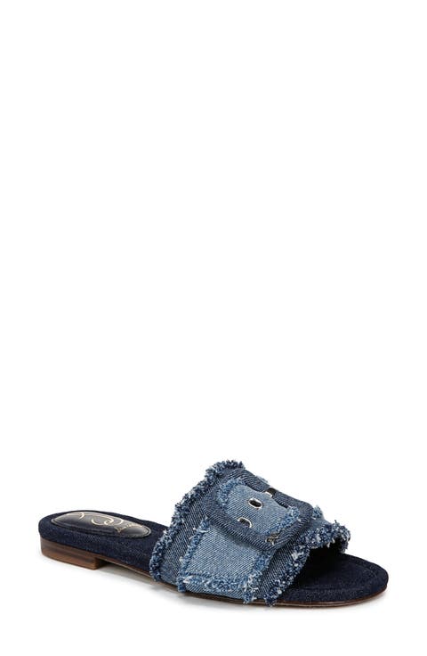 【PORTERNA】Marie denim sandals Women's D-Ibiza-Heeled platform espadrilles in denim | Blue