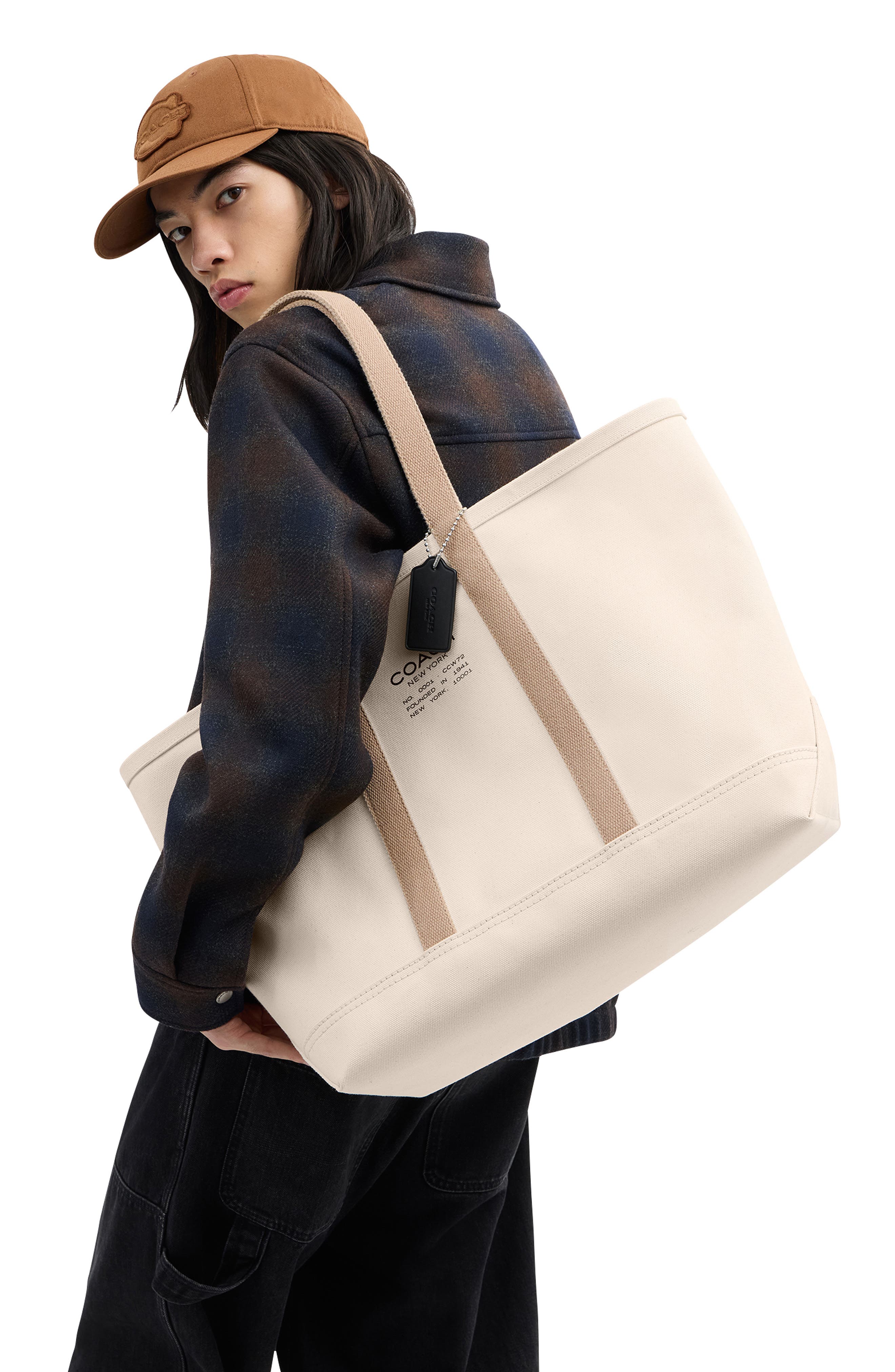 COACH Utility Canvas Tote, Alternate, color, Natural