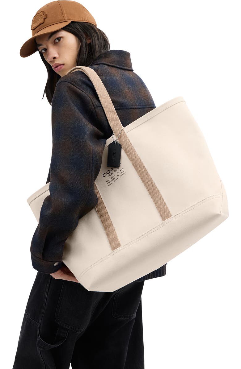 COACH Utility Canvas Tote, Alternate, color, Natural