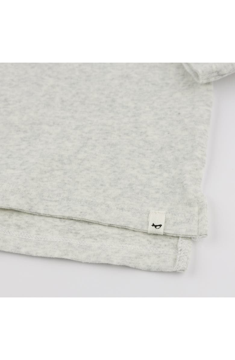 oh baby! "Dude" Denim Applique Raw Edge Baby Rib L/S Tee- Infant, Alternate, color, Heather Grey