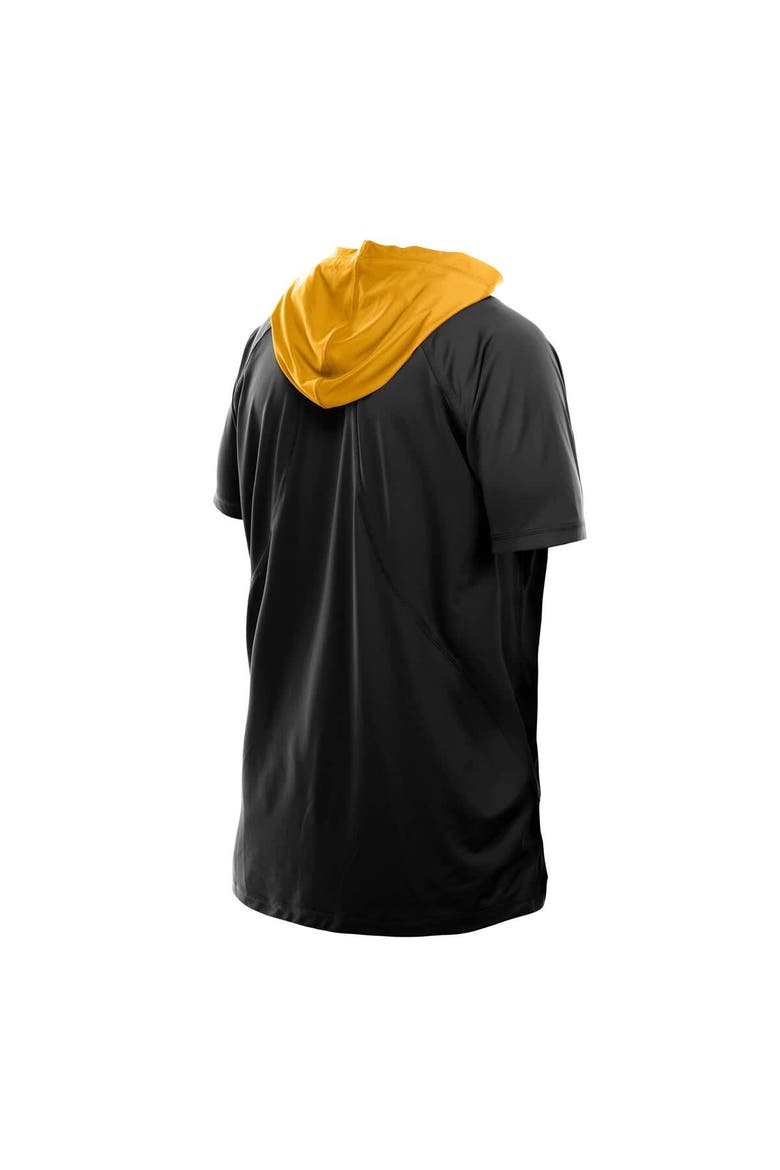 Men's New Era  Black Pittsburgh Steelers Combine Authentic Hooded Raglan Short-Sleeve T-Shirt, Alternate, color, Black
