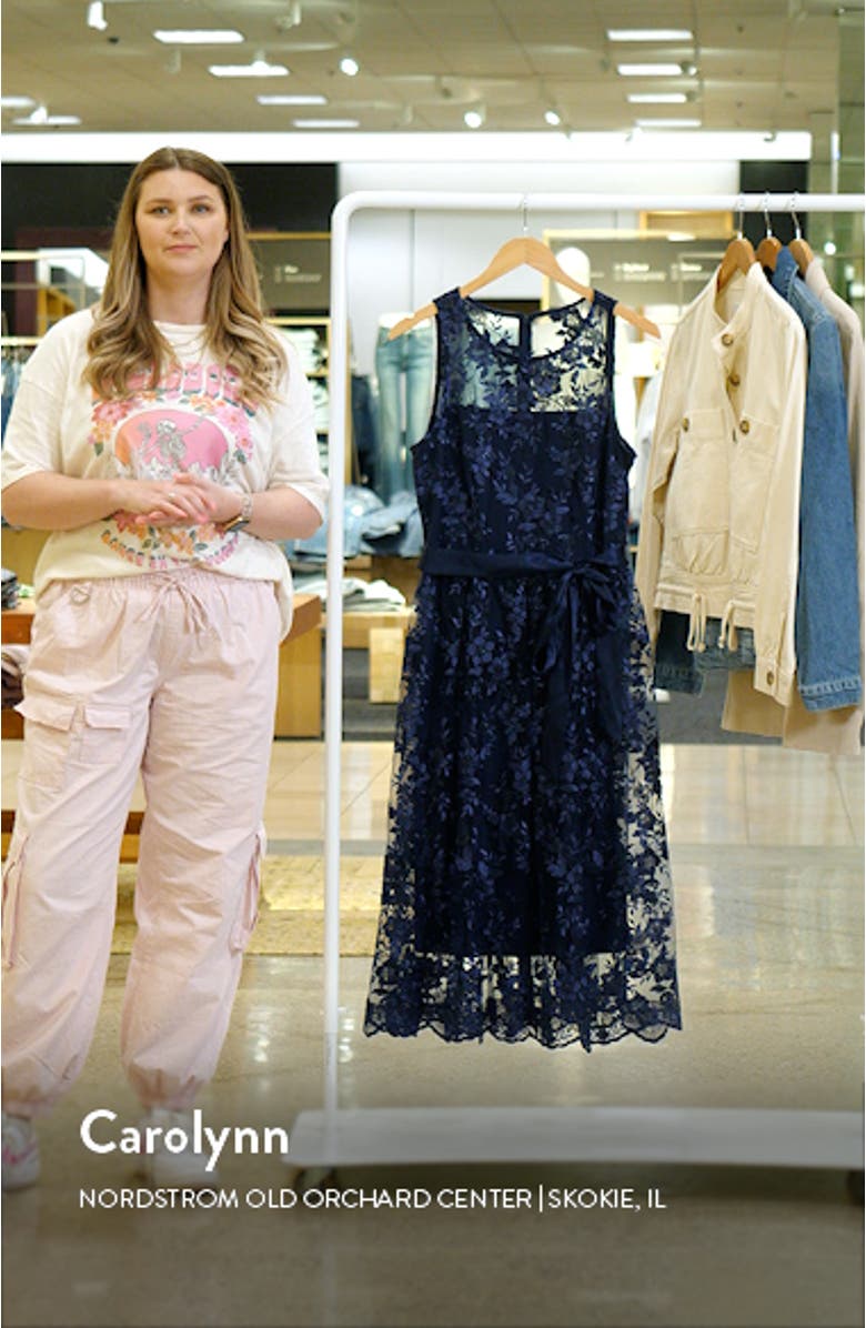Floral Embroidered Sleeveless Cocktail Dress, sales video thumbnail