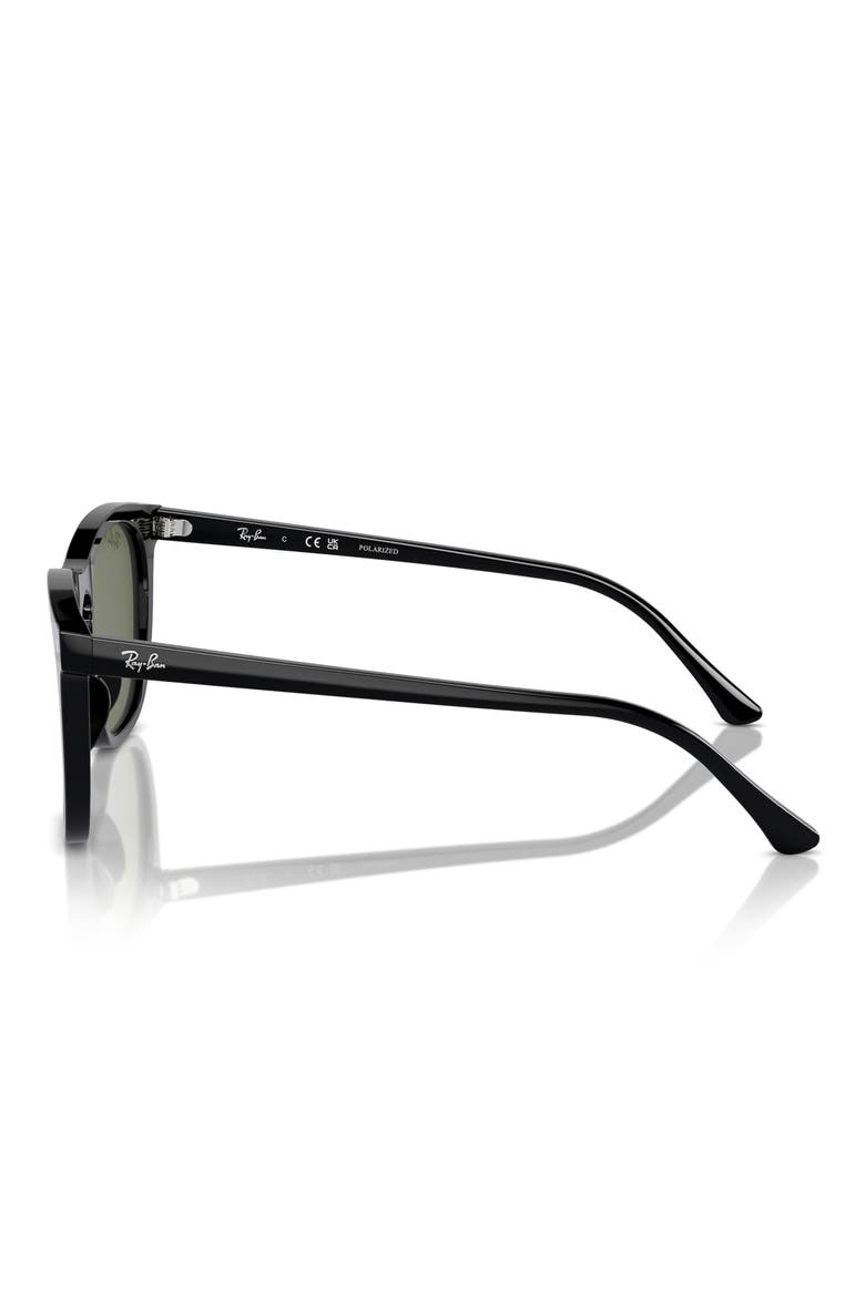 53mm Polarized Square Sunglasses, Alternate, color, BLACK