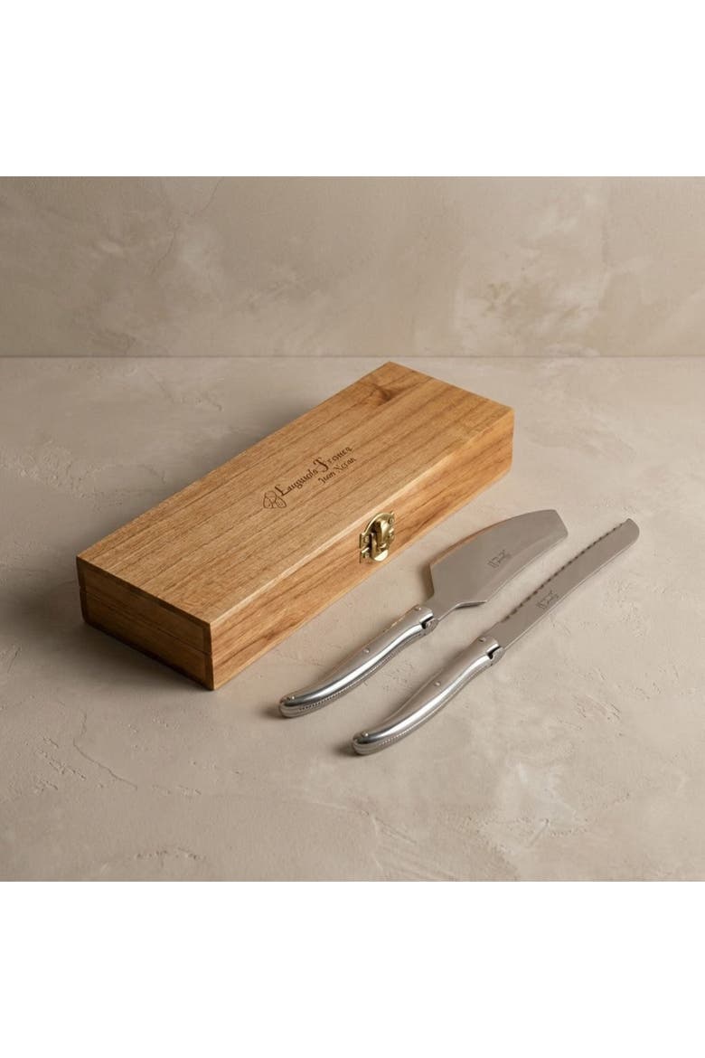Cake Serving Set in Wooden Box, Alternate, color, Platine Stainless Steel