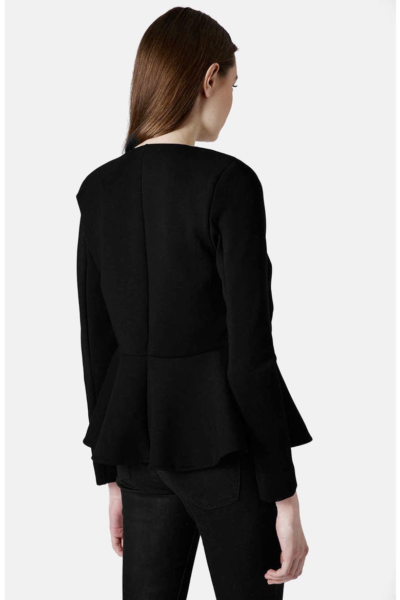 Tailored Peplum Jacket, Alternate, color, BLACK