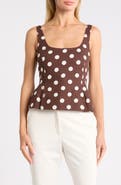 CeCe Polka Dot Print Peplum Top