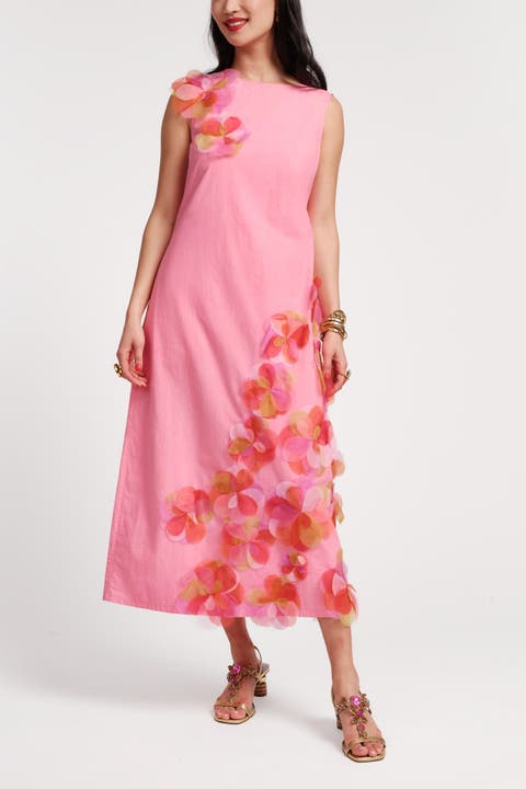 Origami Dress with Organza Flowers