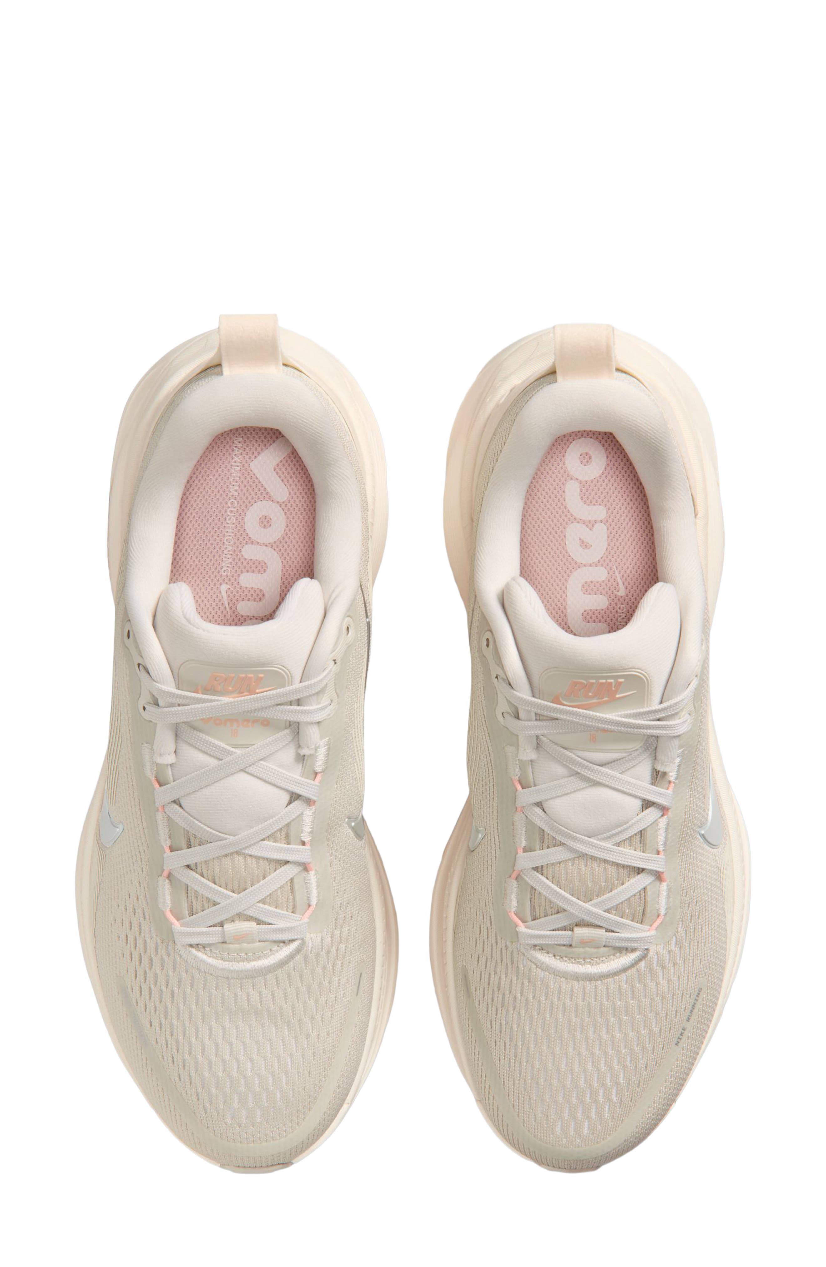 Vomero 18 Running Shoe, Alternate, color, LIGHT BONE/ SILVER/ ORANGE