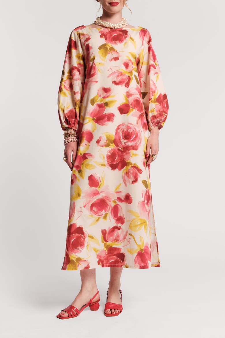 Minnow Maxi English Rose, Main, color, Oyster/Pink/Multi