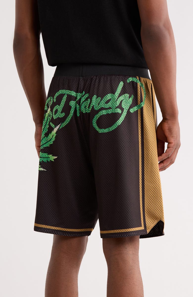 Ed Hardy Weed Skull Shorts, Alternate, color, Black