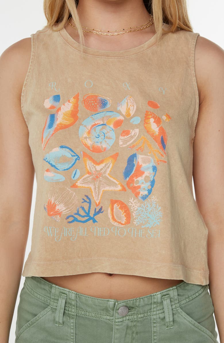 Roxy Painted Shells Wildflower Tank, Alternate, color, Praline Painted Shells