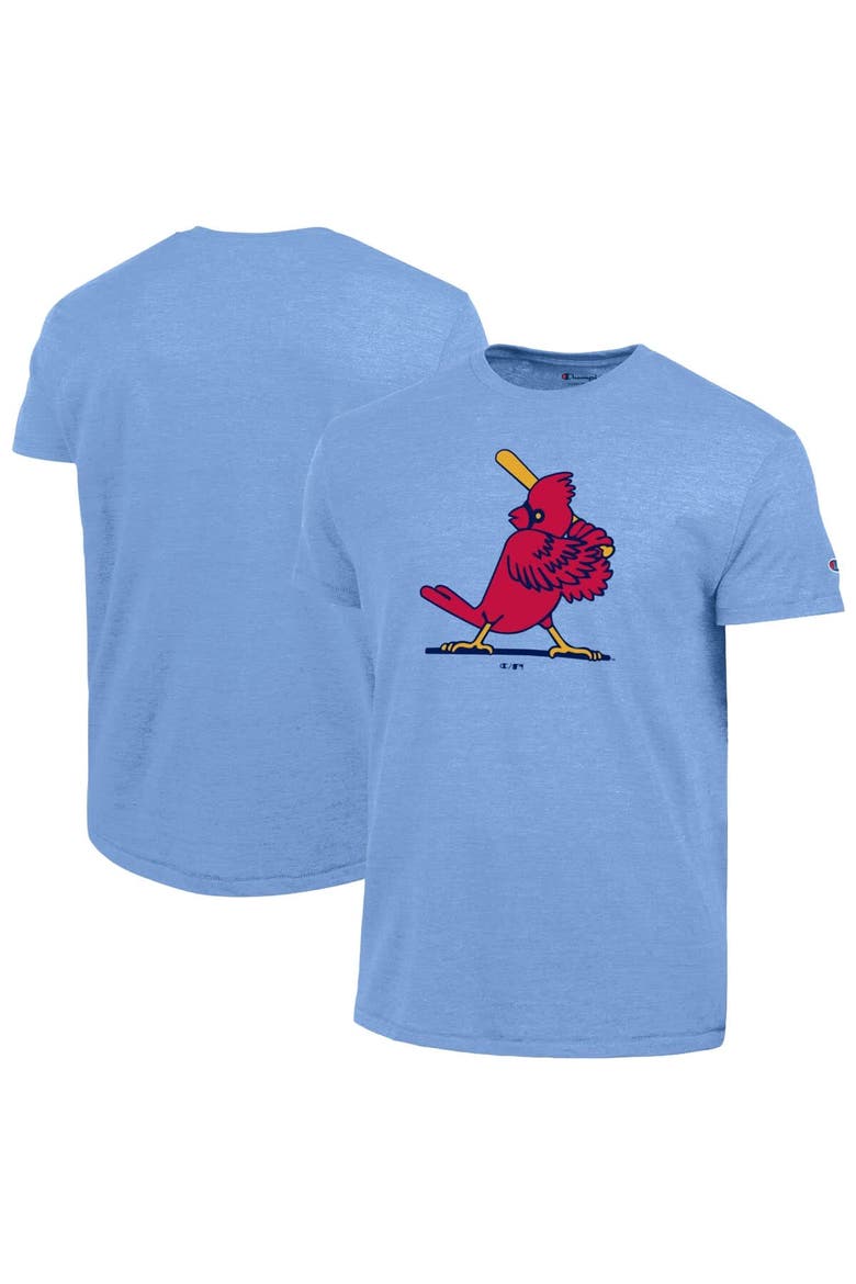 Men's Champion  Light Blue St. Louis Cardinals Cooperstown Logo Tri-Blend T-Shirt, Main, color, Light Blue