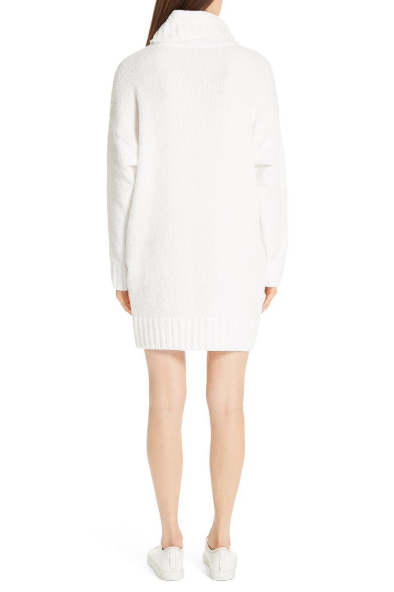 Chenille Turtleneck Sweater Dress, Alternate, color, CHALK