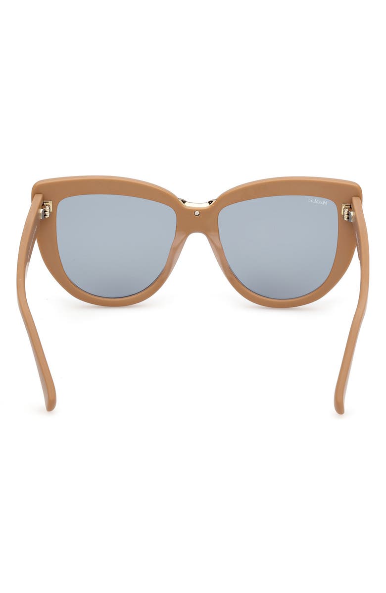 Max Mara Spark 55mm Polarized Cat Eye Sunglasses, Alternate, color, Matte Camel / Green Lenses