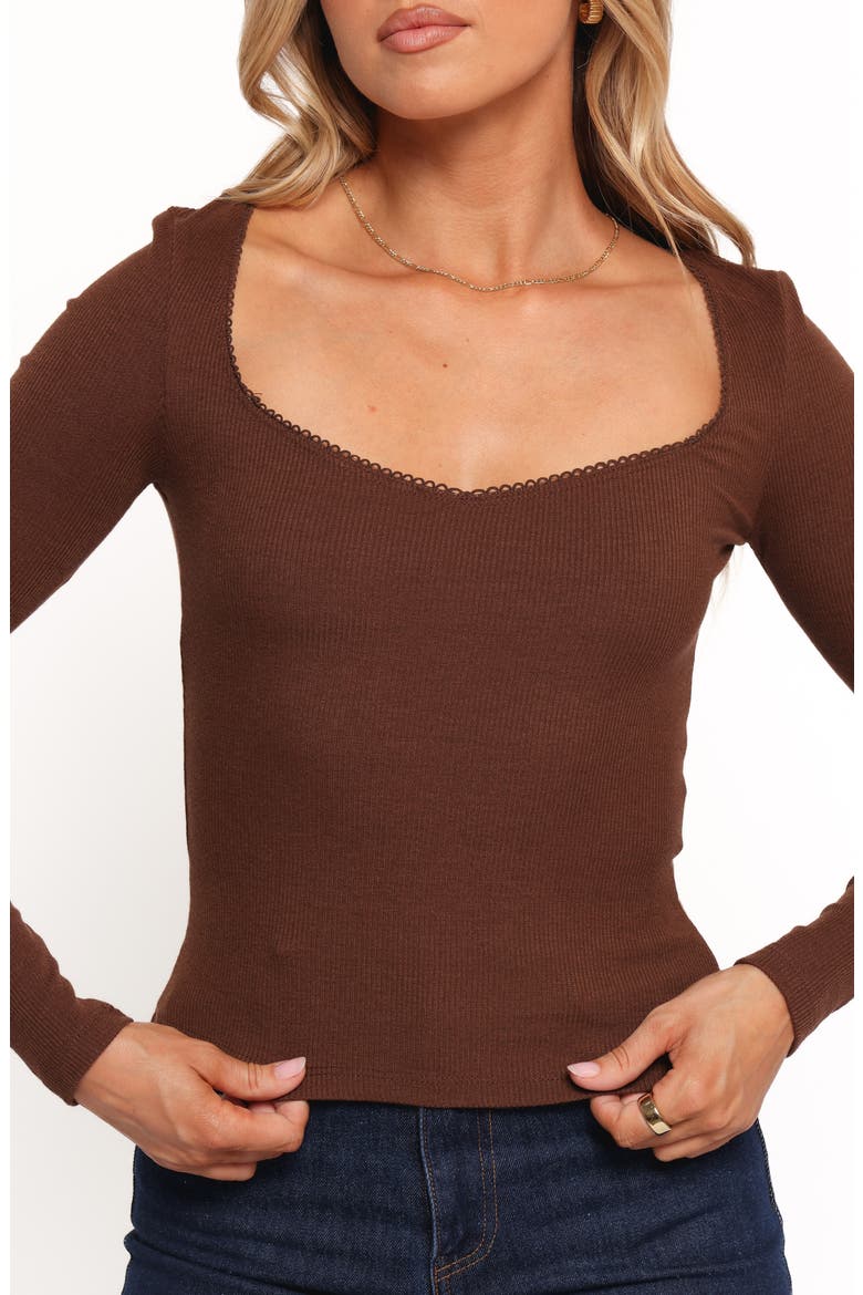 Verona Knit Top, Alternate, color, BROWN