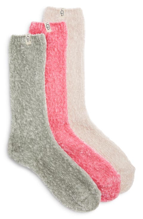 Leda Assorted 3-Pack Sparkle Crew Socks
