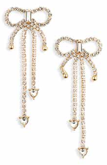 Leith Crystal Bow Drop Earrings