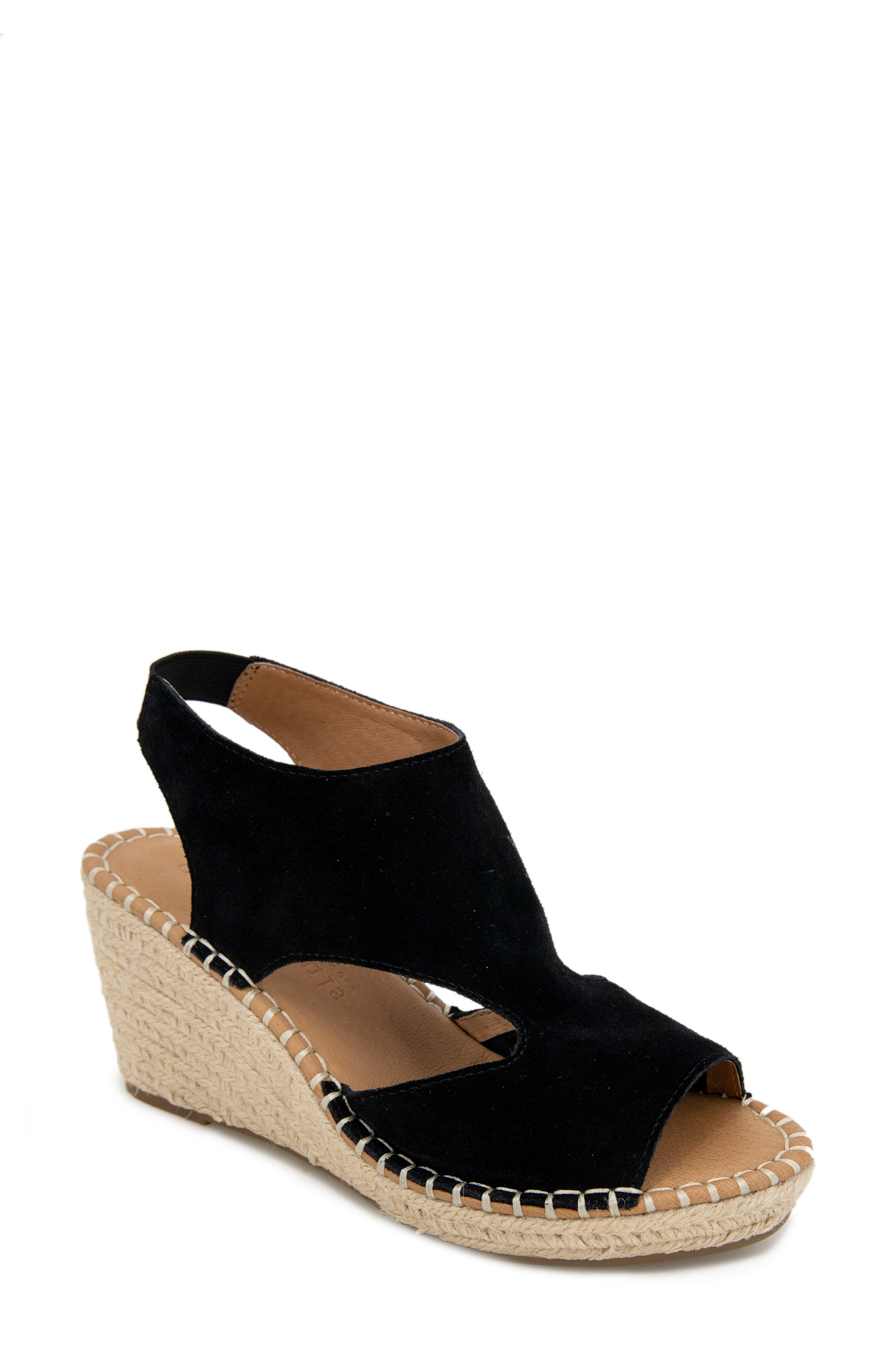 Gentle Souls Cody Espadrille Wedge Sandal, Main, color, Black