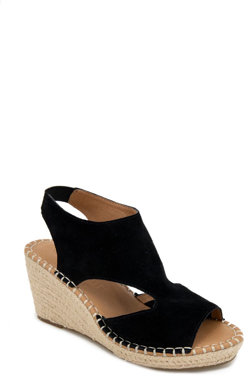 Gentle Souls Cody Espadrille Wedge Sandal, Main, color, Black