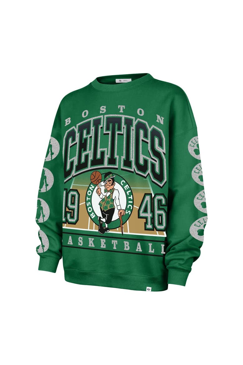 Women's '47 Kelly Green Boston Celtics Go Big Oversized Sweatshirt, Alternate, color, Kelly Green