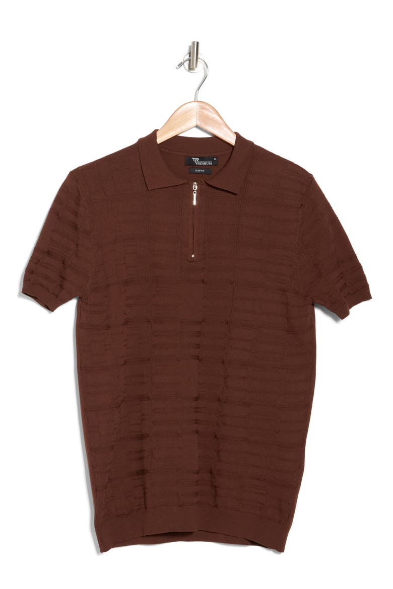 Short Sleeve Sweater, Alternate, color, BROWN