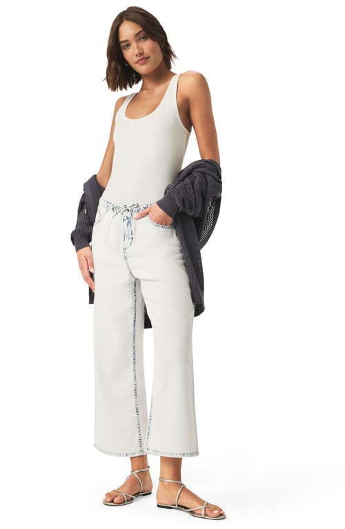 Splendid Ultra Bleached High Waist Drawstring Ankle Jeans In White