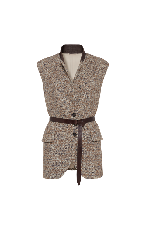 Flecked chevron vest