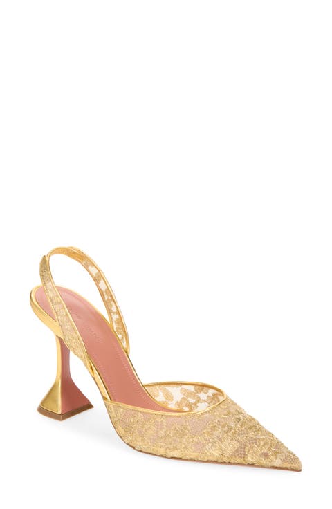 Holli Metallic Lace Slingback Pump