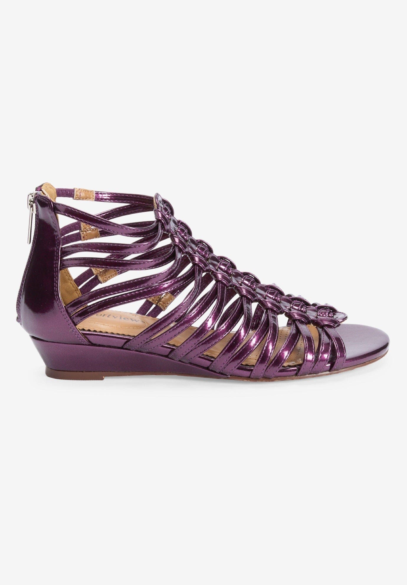 Comfortview The Helen Sandal, Alternate, color, Purple Metallic