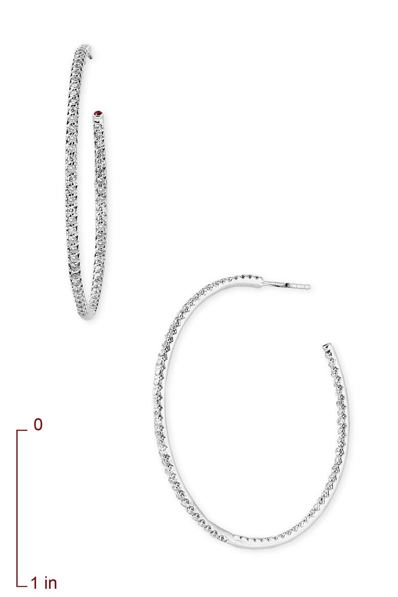 Extra Large Diamond Hoop Earrings, Alternate, color, WHITE GOLD