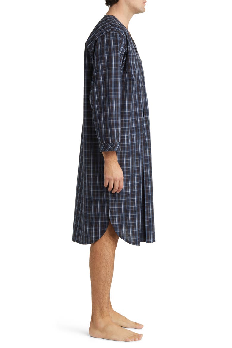Coopers Check Woven Nightshirt, Alternate, color, NAVY/ BLUE