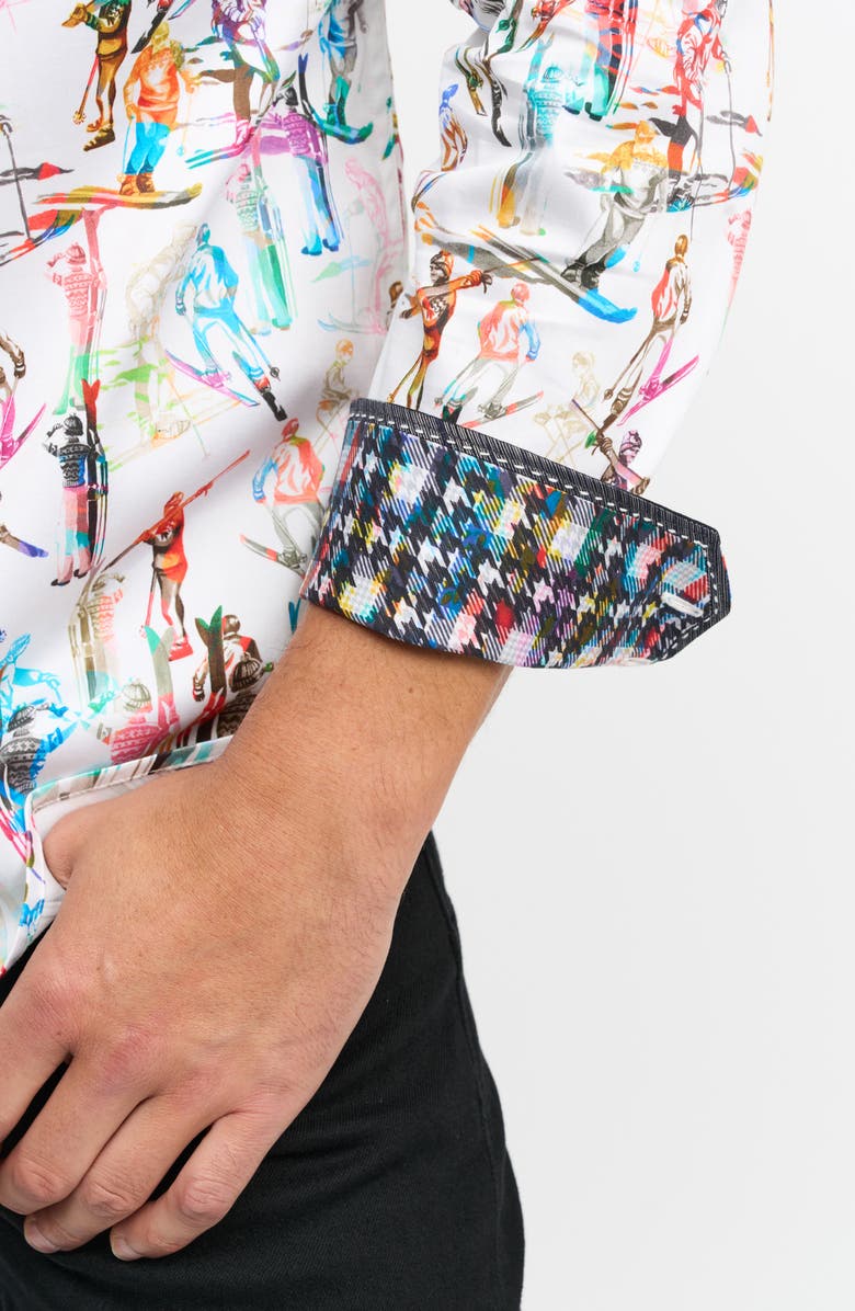 Robert Graham Off Piste Stretch Button-Up Shirt, Alternate, color, 