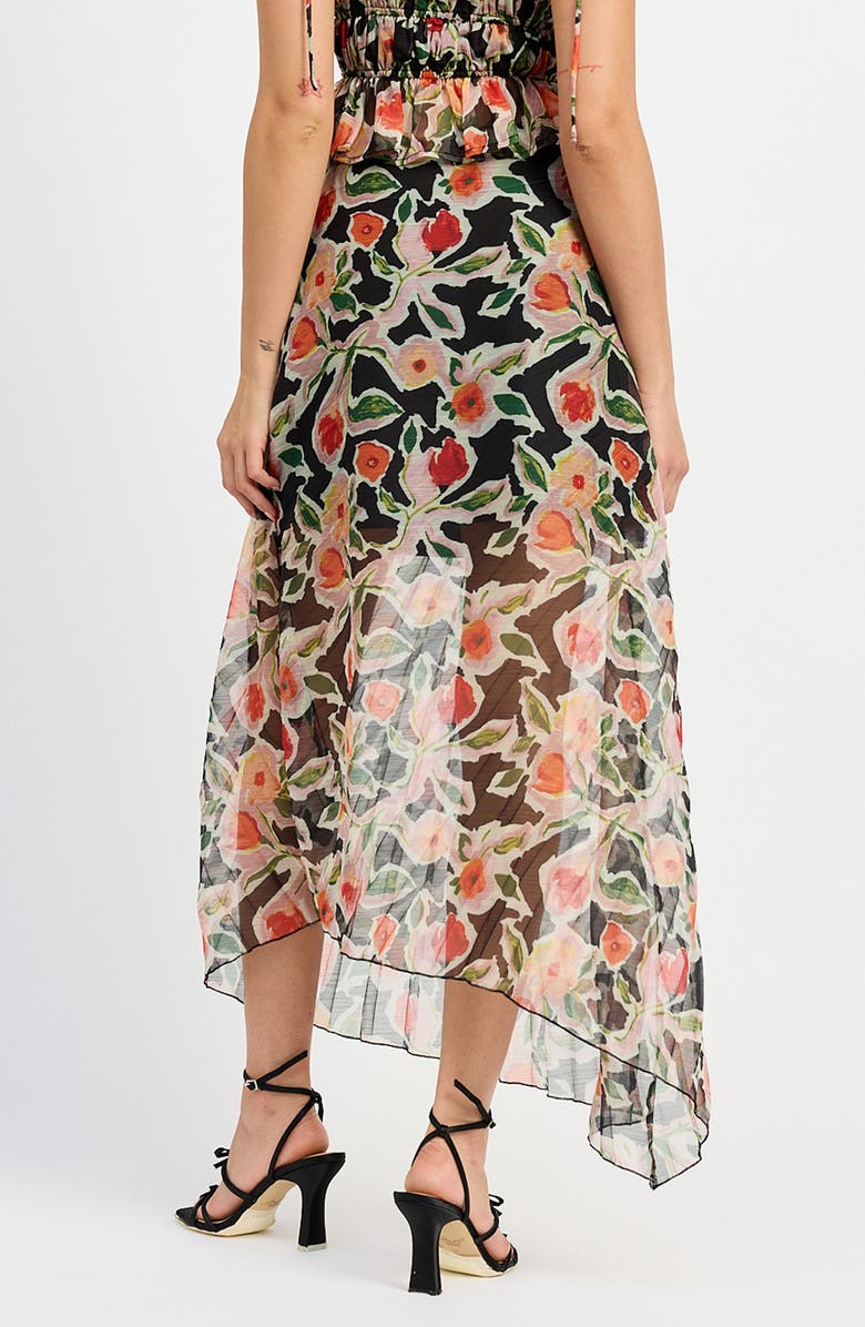 En Saison Eden Pleated Maxi Skirt, Alternate, color, Black Red