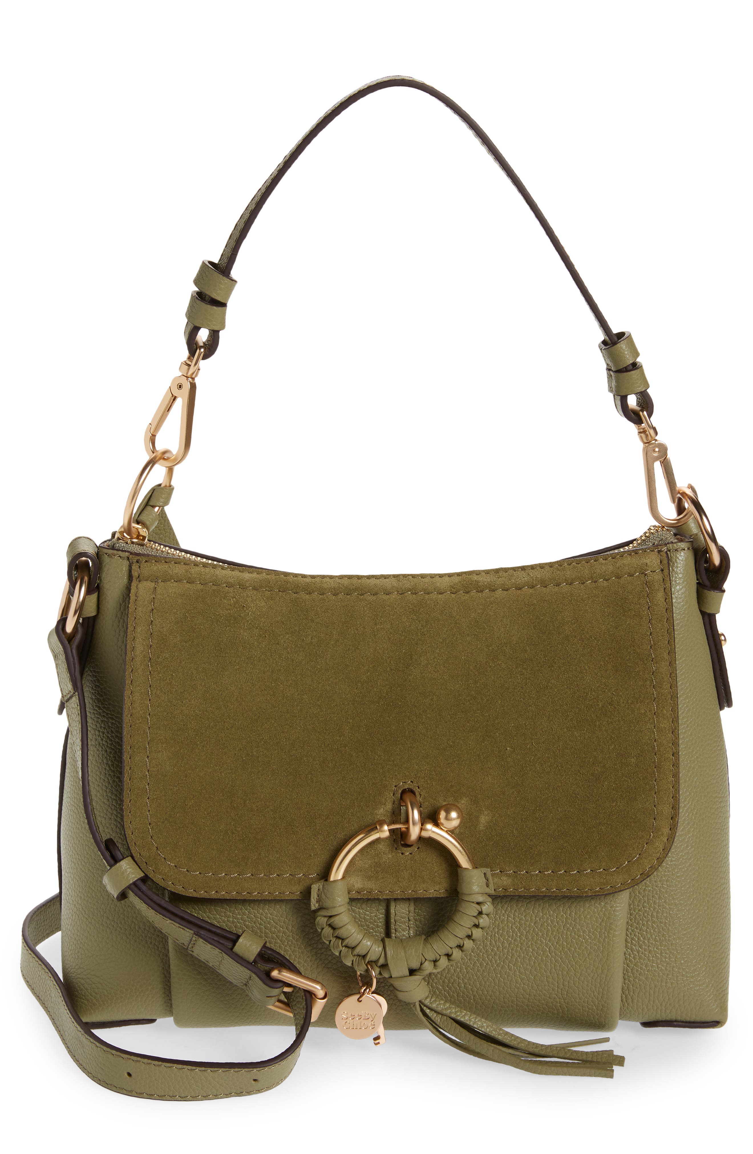 See by Chloé Small Joan Leather Shoulder Bag, Main, color, Aloe Green