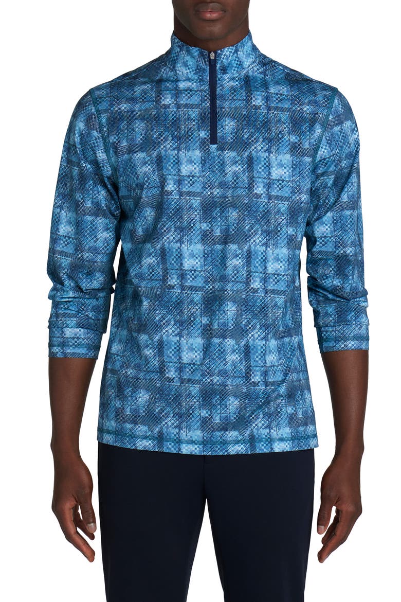 OoohCotton® Tech Quarter Zip Pullover, Main, color, TEAL