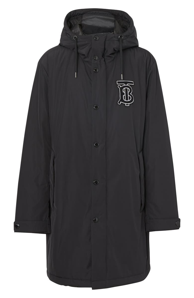 Burberry Aberdeen Monogram Technical Twill Rain Jacket, Alternate, color,