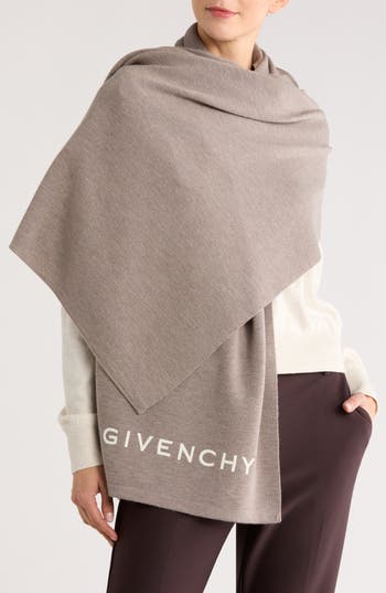 Givenchy Oblong Wool Scarf In Gray