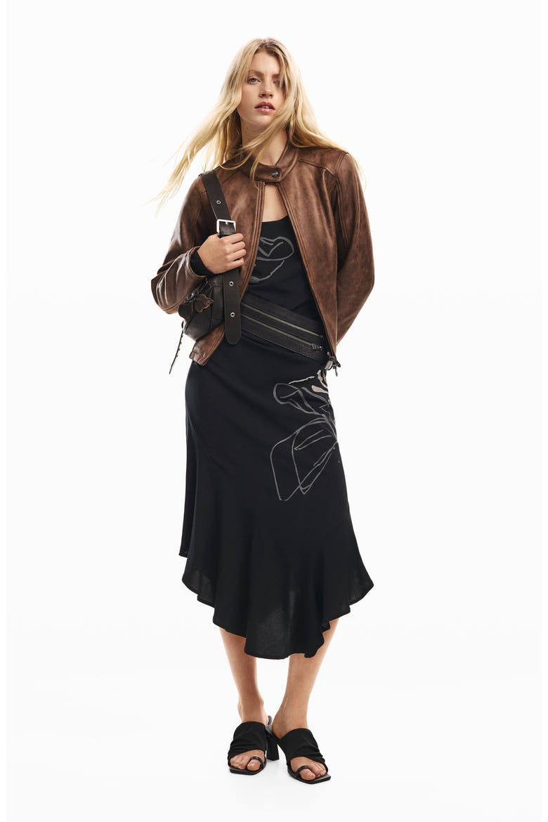 Long Sleeve High Low Dress, Alternate, color, BLACK