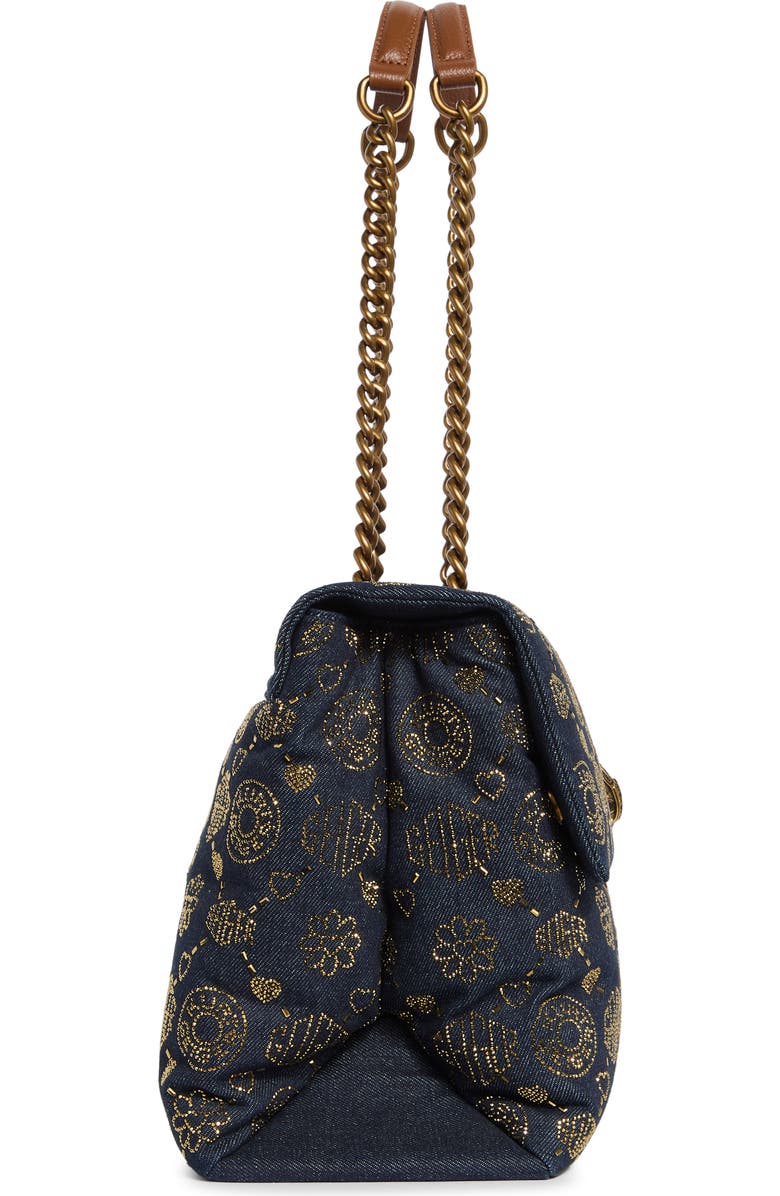 Kurt Geiger London XXL Battersea Denim Shoulder Bag, Alternate, color, Navy