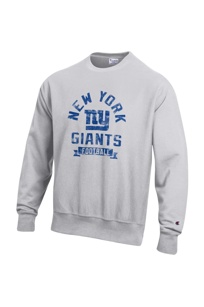 Men's Champion  Heather Gray New York Giants Reverse Weave Fleece Pullover Sweatshirt, Alternate, color, Heather Gray