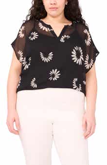 Halogen® Daisy Petals Popover Top